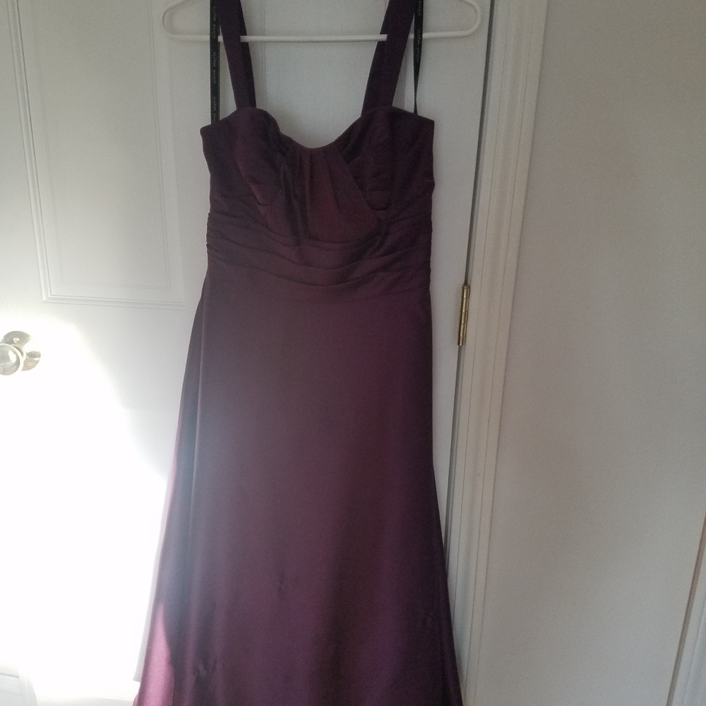 Alfred Angelo satin tea length bridesmaids dress